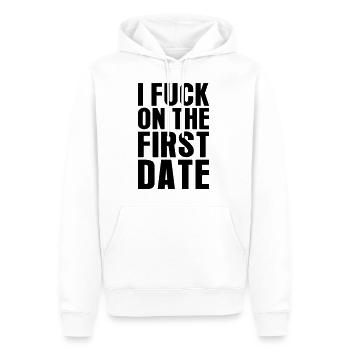 I Fuck On The First Date - Männer Premium Bio Hoodie - Weiß - Vorne - Nico (187cm)