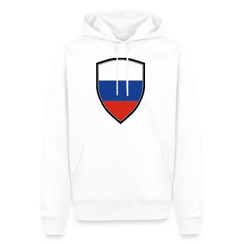 DRAPEAU BLASON DE LA RUSSIE - Sweat à capuche Premium bio Homme - blanc - Devant - Nico (187cm)