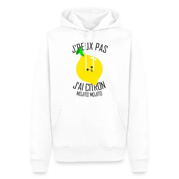 Ich kann keine Zitrone haben (Mojito Mojito) - Männer Premium Bio Hoodie - Weiß - Vorne - Nico (187cm)