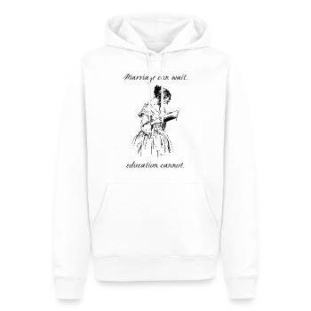 Marriage can wait, education cannot. - Men’s Premium Organic Hoodie - white - Front - Nico (187cm)