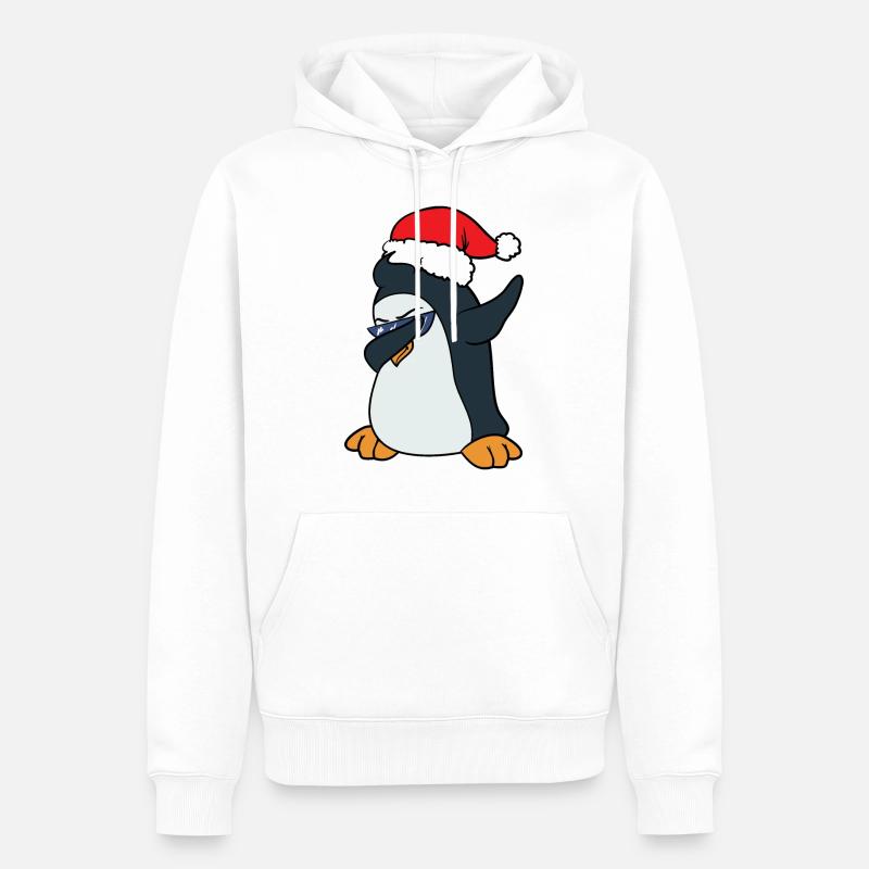 Noël Dabbing Dab Pingouin - Sweat à capuche Premium bio Homme - blanc