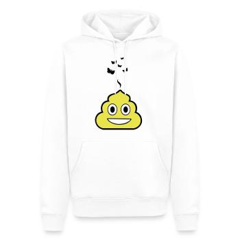 Grinsender Kackhaufen - Smiley - Männer Premium Bio Hoodie - Weiß - Vorne - Nico (187cm)
