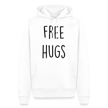 Câlins gratuits - Sweat à capuche Premium bio Homme - blanc - Devant - Nico (187cm)