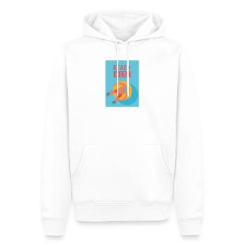 Mode de plage - Sweat à capuche Premium bio Homme - blanc - Devant - Nico (187cm)