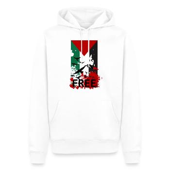 sang libre de gaza - Sweat à capuche Premium bio Homme - blanc - Devant - Nico (187cm)