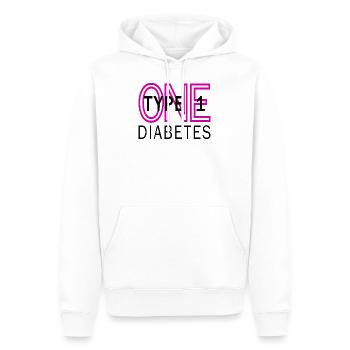 Type 1 Diabète - Sweat à capuche Premium bio Homme - blanc - Devant - Nico (187cm)