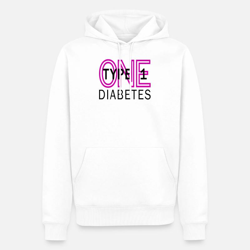 Typ 1 Diabetes - Männer Premium Bio Hoodie - Weiß