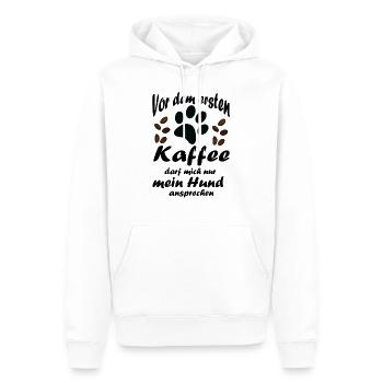 Kaffee Hund - Männer Premium Bio Hoodie - Weiß - Vorne - Nico (187cm)