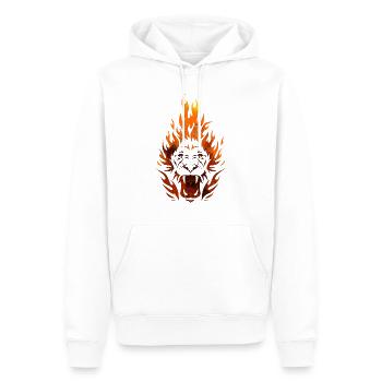 burning_lion - Männer Premium Bio Hoodie - Weiß - Vorne - Nico (187cm)