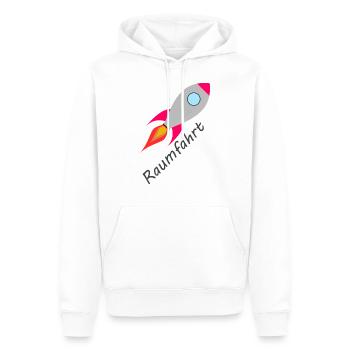 Rakete Rocket Raumfahrt - Männer Premium Bio Hoodie - Weiß - Vorne - Nico (187cm)