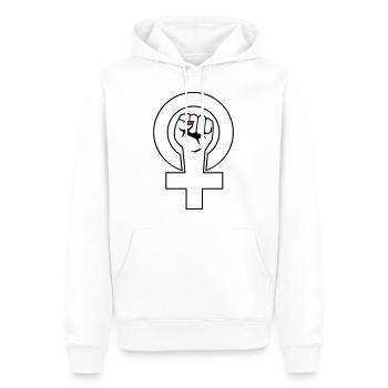 Feminist - Feministin - Männer Premium Bio Hoodie - Weiß - Vorne - Nico (187cm)