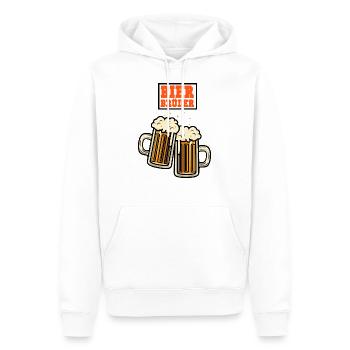 Frères de la bière, bière, hommes, acclamations, célébrations - Sweat à capuche Premium bio Homme - blanc - Devant - Nico (187cm)