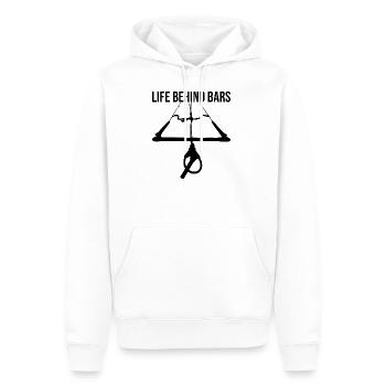 La vie derrière les barreaux - Sweat à capuche Premium bio Homme - blanc - Devant - Nico (187cm)