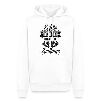 Faire de vrais hommes grossesse jumeaux papa - Sweat à capuche Premium bio Homme - blanc - Devant - Nico (187cm)