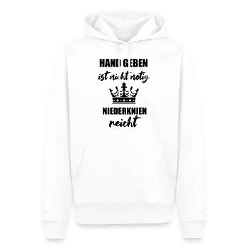 Chef König Niederknien lustiger Spruch Geschenk - Männer Premium Bio Hoodie - Weiß - Vorne - Nico (187cm)
