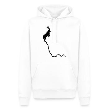 Steinbock am Berg - Gipfel - Männer Premium Bio Hoodie - Weiß - Vorne - Nico (187cm)