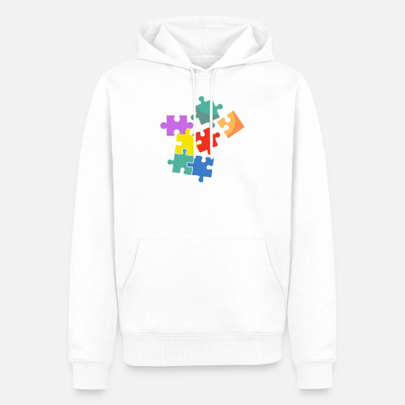 Puzzle couleur - Sweat à capuche Premium bio Homme - blanc