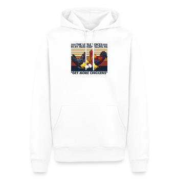 Get More Chickens Vintage Retro Chicken T Shirt - Männer Premium Bio Hoodie - Weiß - Vorne - Nico (187cm)