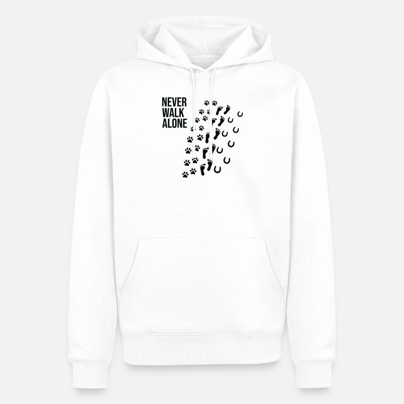 Never walk alone chien propriétaire de chien cadeau - Sweat à capuche Premium bio Homme - blanc