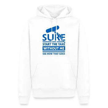 Lustiger Tontechniker Spruch - Männer Premium Bio Hoodie - Weiß - Vorne - Nico (187cm)