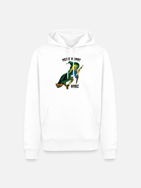 Brockenhexe Harz - Männer Premium Bio Hoodie - Weiß