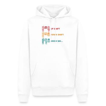 Up Shift Down Shift Oh Sh - Männer Premium Bio Hoodie - Weiß - Vorne - Nico (187cm)
