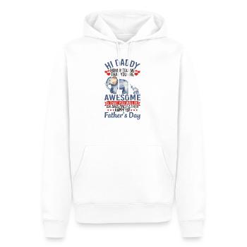 Salut papa, tu es génial, bonne fête des pères - Sweat à capuche Premium bio Homme - blanc - Devant - Nico (187cm)