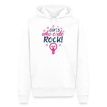 Mädchen, die Rock kodieren 01 - Männer Premium Bio Hoodie - Weiß - Vorne - Nico (187cm)