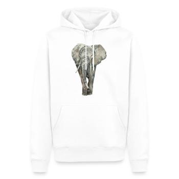 Éléphant - Sweat à capuche Premium bio Homme - blanc - Devant - Nico (187cm)
