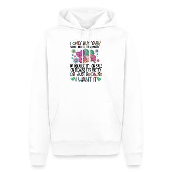 I Only Buy Yarn Funny Yarnaholic Gift - Männer Premium Bio Hoodie - Weiß - Vorne - Nico (187cm)