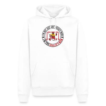 Je ne suis pas juste tout le hockey Maman Je suis La Mère du Gardien - Sweat à capuche Premium bio Homme - blanc - Devant - Nico (187cm)