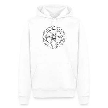 Ausmalbild | Mandala zum selber ausmalen - Männer Premium Bio Hoodie - Weiß - Vorne - Nico (187cm)