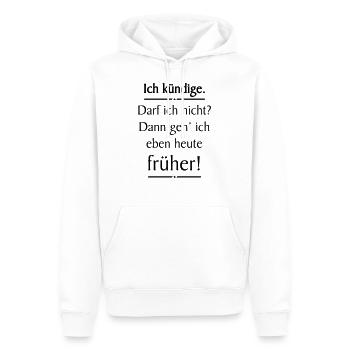 Ich kündige lustiger Spruch - Männer Premium Bio Hoodie - Weiß - Vorne - Nico (187cm)