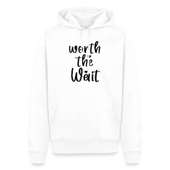 Worth The Wait Baby BodysuitOnesie - Männer Premium Bio Hoodie - Weiß - Vorne - Nico (187cm)