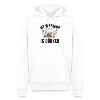 My Weekend Is Booked Gift for Him - Männer Premium Bio Hoodie - Weiß - Vorne - Nico (187cm)
