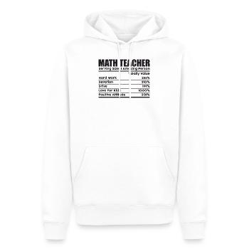 Math Teacher Serving Size 1 Amazing Person - Men’s Premium Organic Hoodie - white - Front - Nico (187cm)