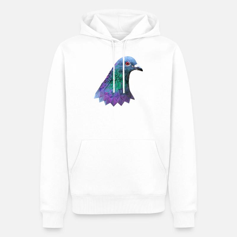 Taube Polygon Vogel - Männer Premium Bio Hoodie - Weiß