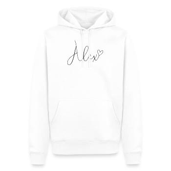 Alex Nom Prénom Filles Garçons - Sweat à capuche Premium bio Homme - blanc - Devant - Nico (187cm)