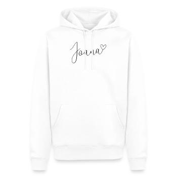 Joana Nom Prénom Jour - Sweat à capuche Premium bio Homme - blanc - Devant - Nico (187cm)