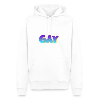 Schwul - Männer Premium Bio Hoodie - Weiß - Vorne - Nico (187cm)