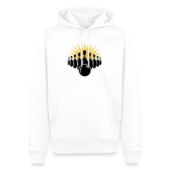 jeu de quilles - Sweat à capuche Premium bio Homme - blanc - Devant - Nico (187cm)