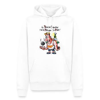 Pétanque VIP - Sweat à capuche Premium bio Homme - blanc - Devant - Nico (187cm)