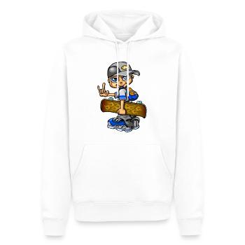 Garçon de patineur et flammes - Sweat à capuche Premium bio Homme - blanc - Devant - Nico (187cm)