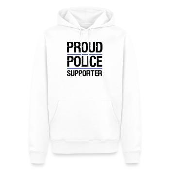 Fier partisan de la police, police, policier, cadeau - Sweat à capuche Premium bio Homme - blanc - Devant - Nico (187cm)