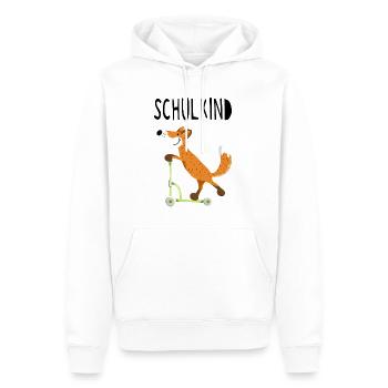 Endlich Schuldkind - Kleiner Fuchs mit Roller - Männer Premium Bio Hoodie - Weiß - Vorne - Nico (187cm)