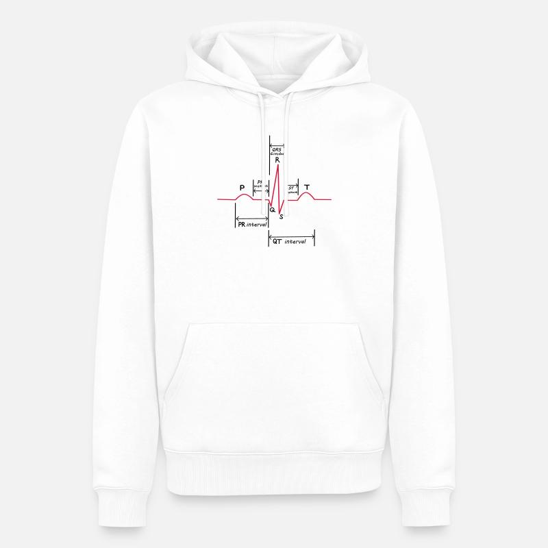 ECG - Männer Premium Bio Hoodie - Weiß