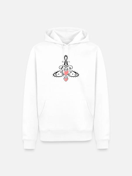 Keltisch symbool, moeder met twee kinderen. - Mannen Premium Bio hoodie - wit