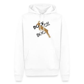 Bock³ - Männer Premium Bio Hoodie - Weiß - Vorne - Nico (187cm)