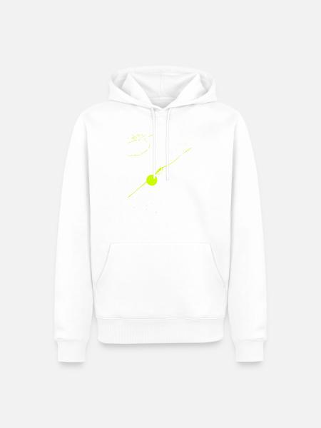 Neon-Orbit-Spur abstrakt - Männer Premium Bio Hoodie - Weiß