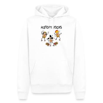 Histoire Rocks - Sweat à capuche Premium bio Homme - blanc - Devant - Nico (187cm)